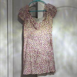 Floral Puff Sleeve Skater Dress